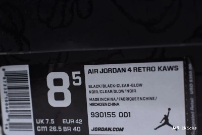 retro 4 Vibrant kaws 2906 930155- black Air Nike Jordan 540 0619